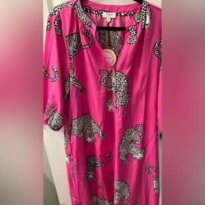 UMGEE Fuchsia Leopard Midi Dress